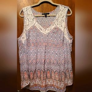 NEW Cream Multi Colored Zack & Rachel Blouse, 2X